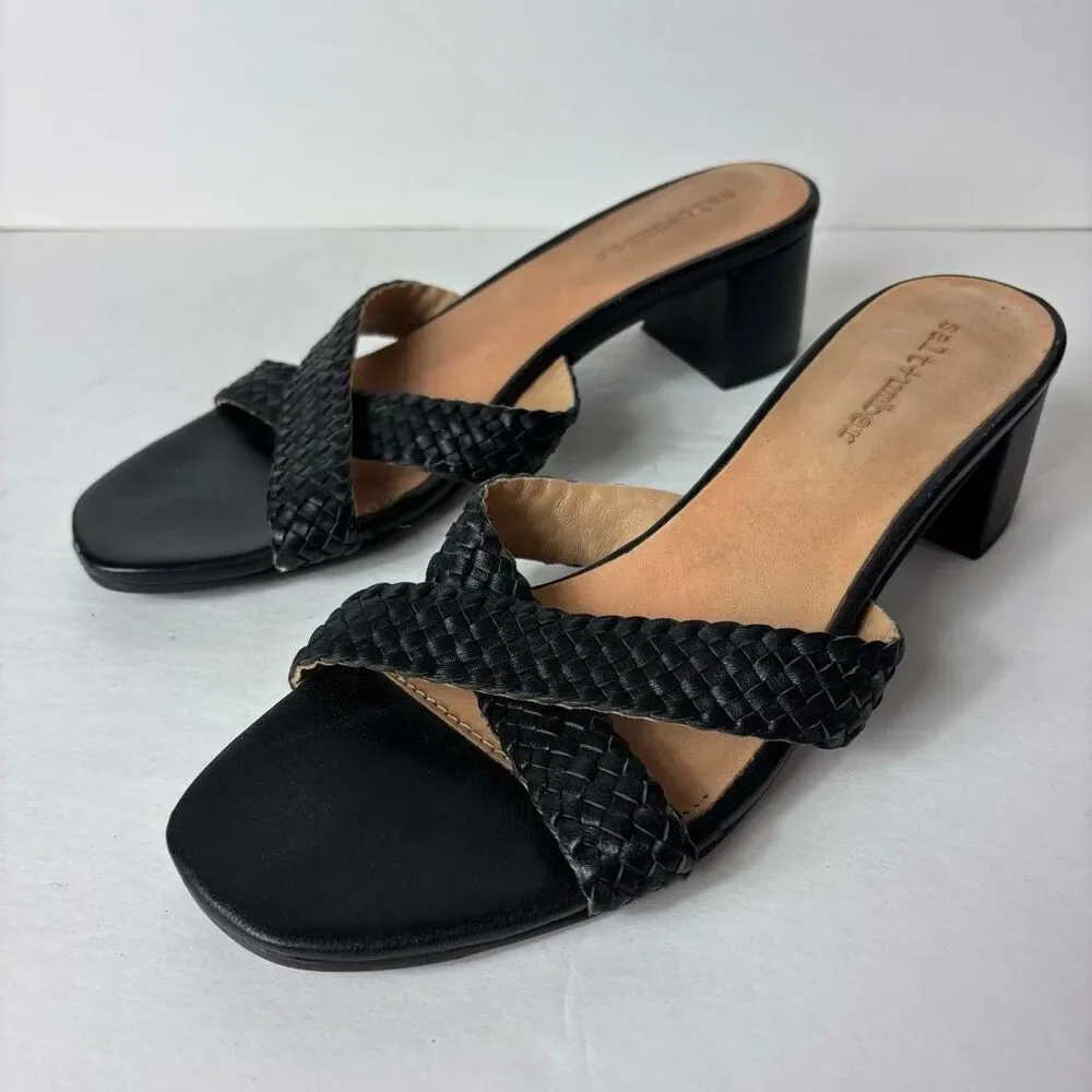 SALT + UMBER MALLORCA HEELS - BLACK